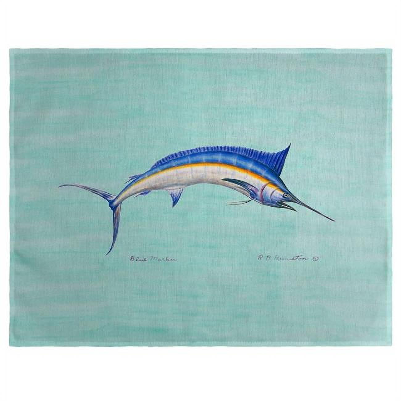 Picture of Betsydrake PM015C Blue Marlin on Teal Place Mat