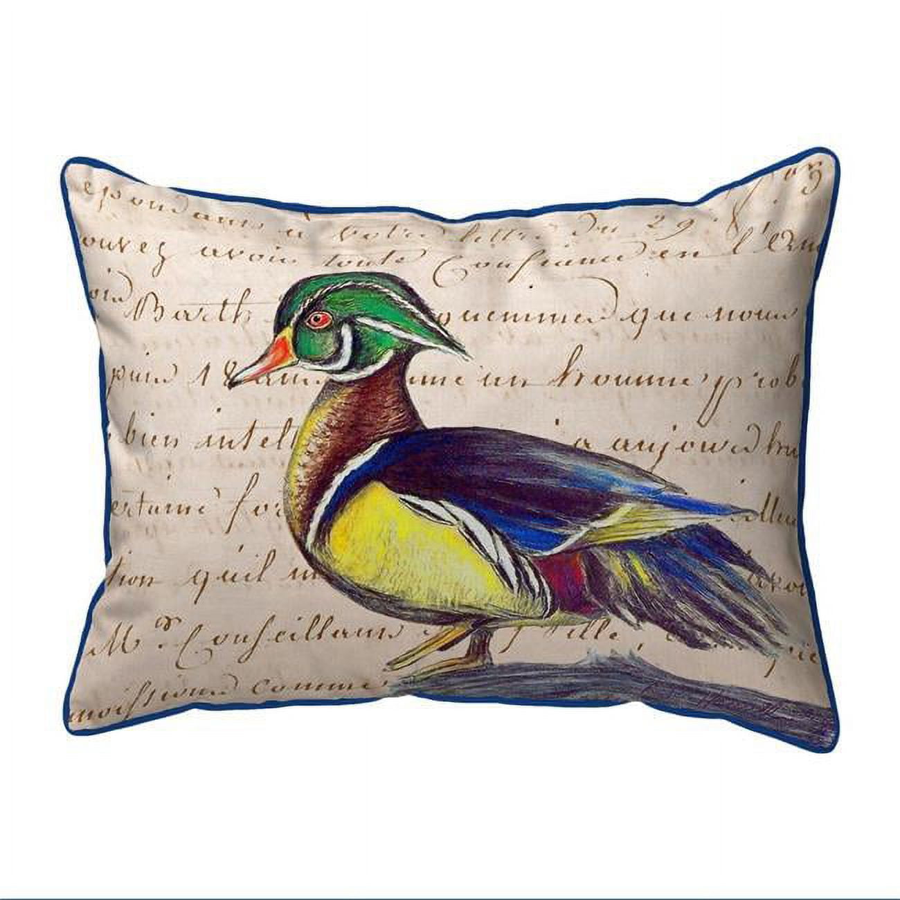 11 x 14 in. Male Wood Duck Script Indoor & Outdoor Pillow, Small