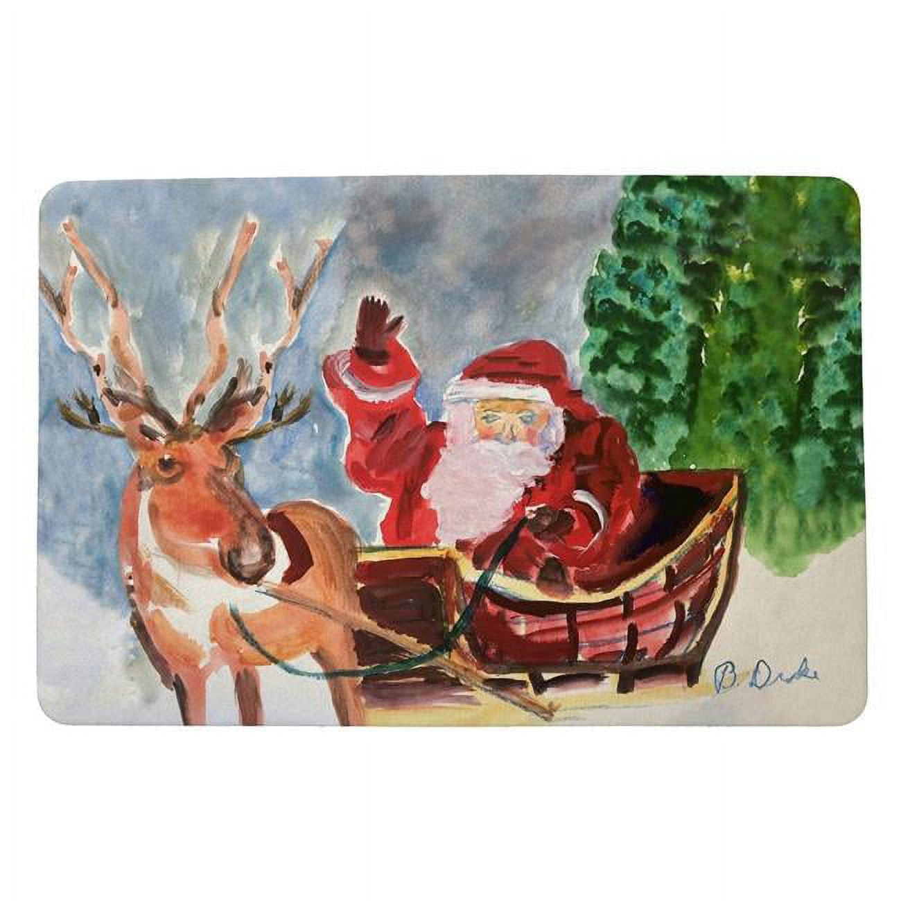 18 x 26 in. Reindeer & Santa Door Mat