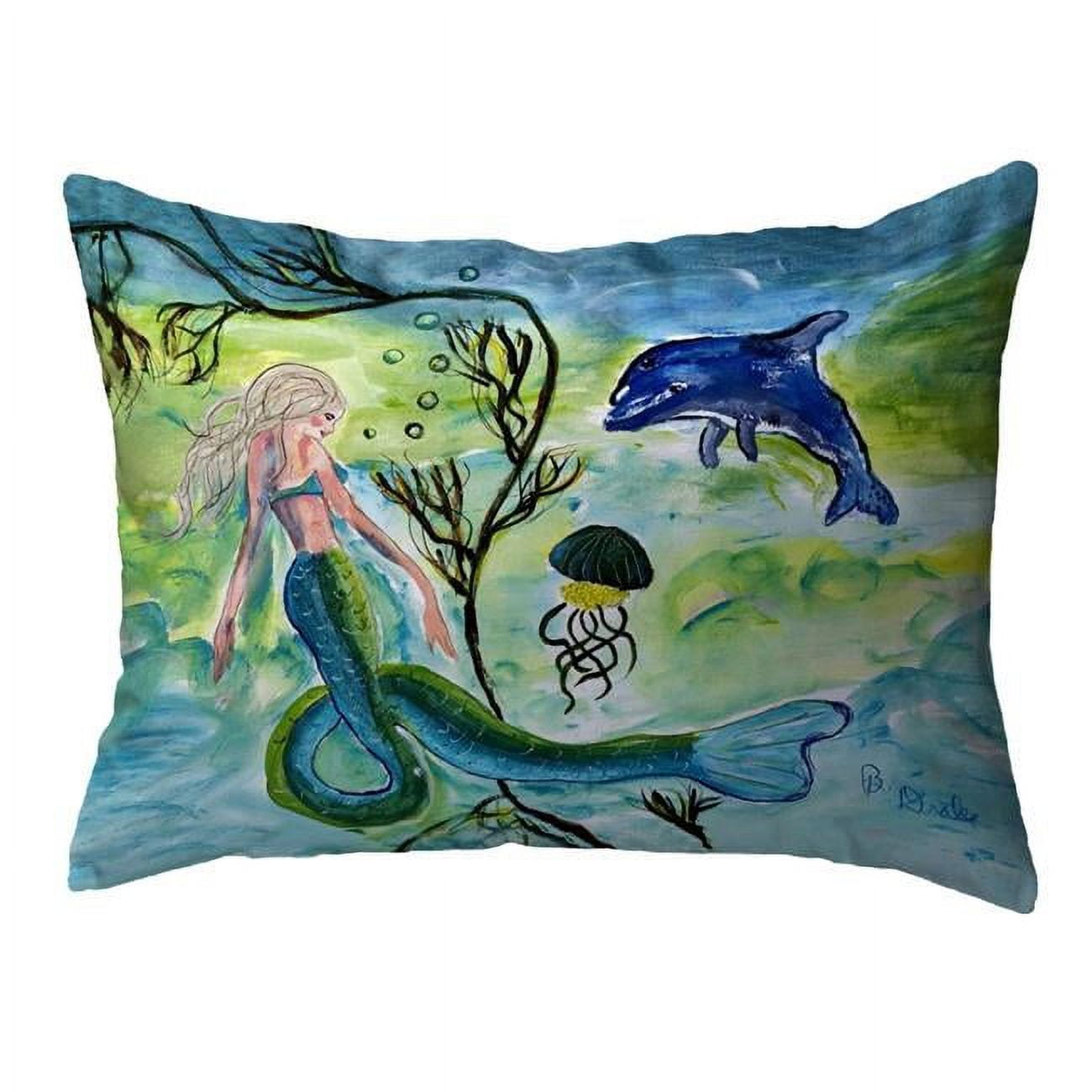 11 x 14 in. Mermaid & Jellyfish Noncorded Pillow, Small