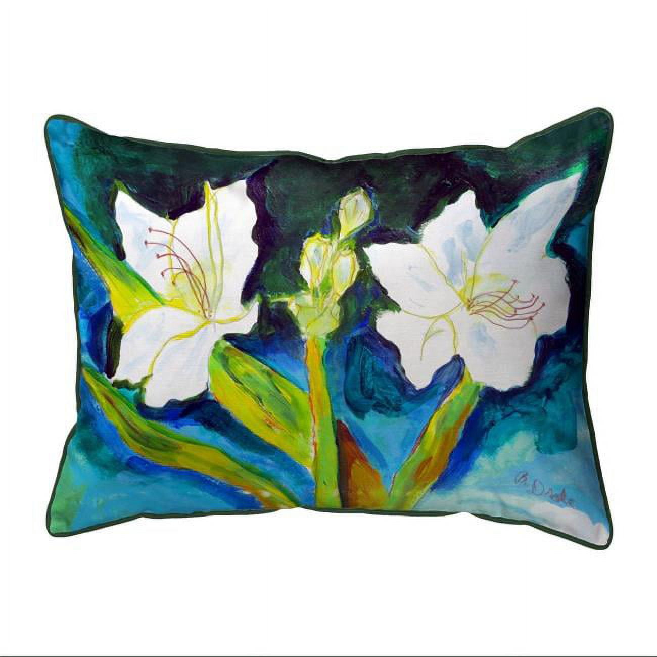 HJ1139 16 x 20 in. White Lilies Indoor & Outdoor Pillow, Large