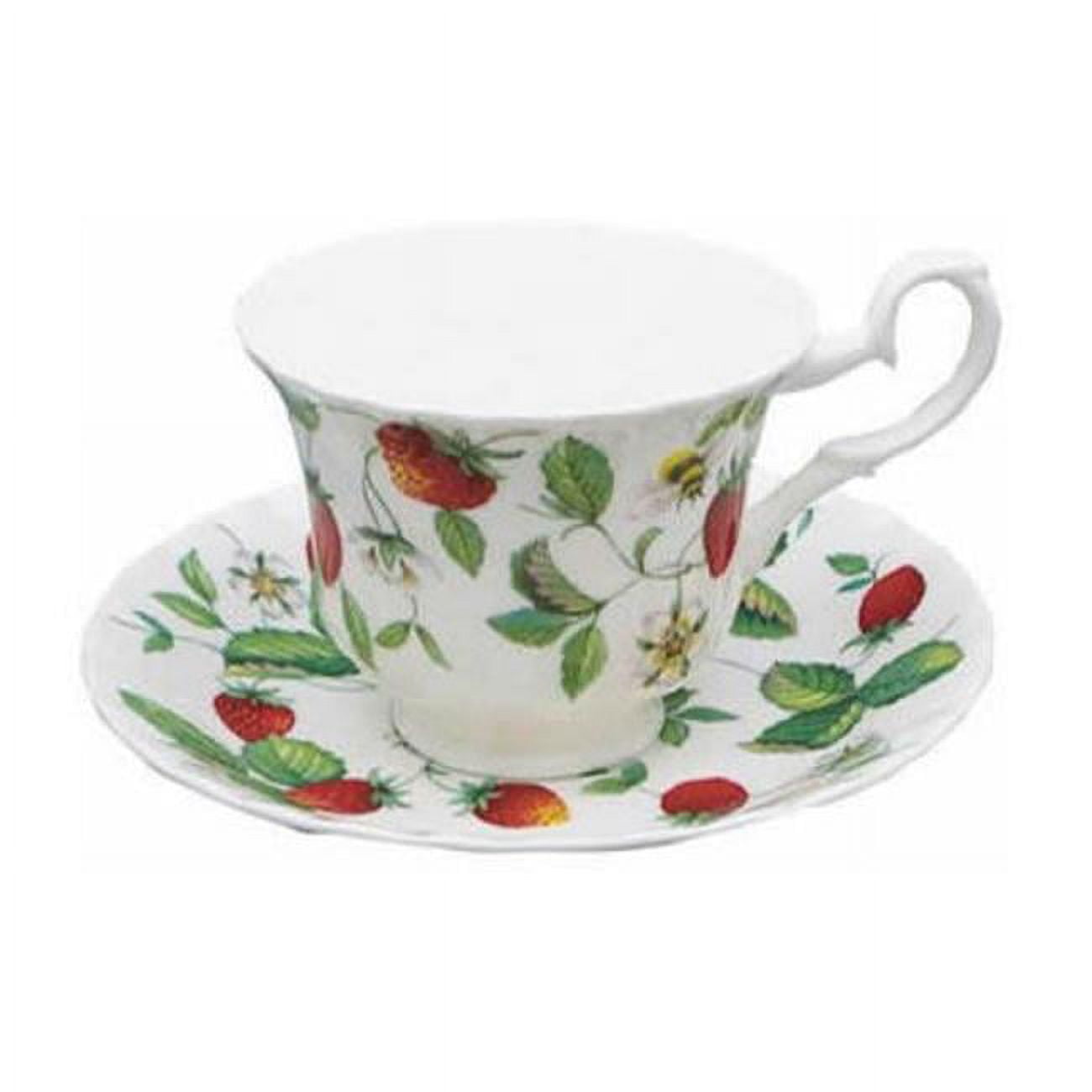 230 ml Alpine Strawberry Teacup & Saucer - Set of 2
