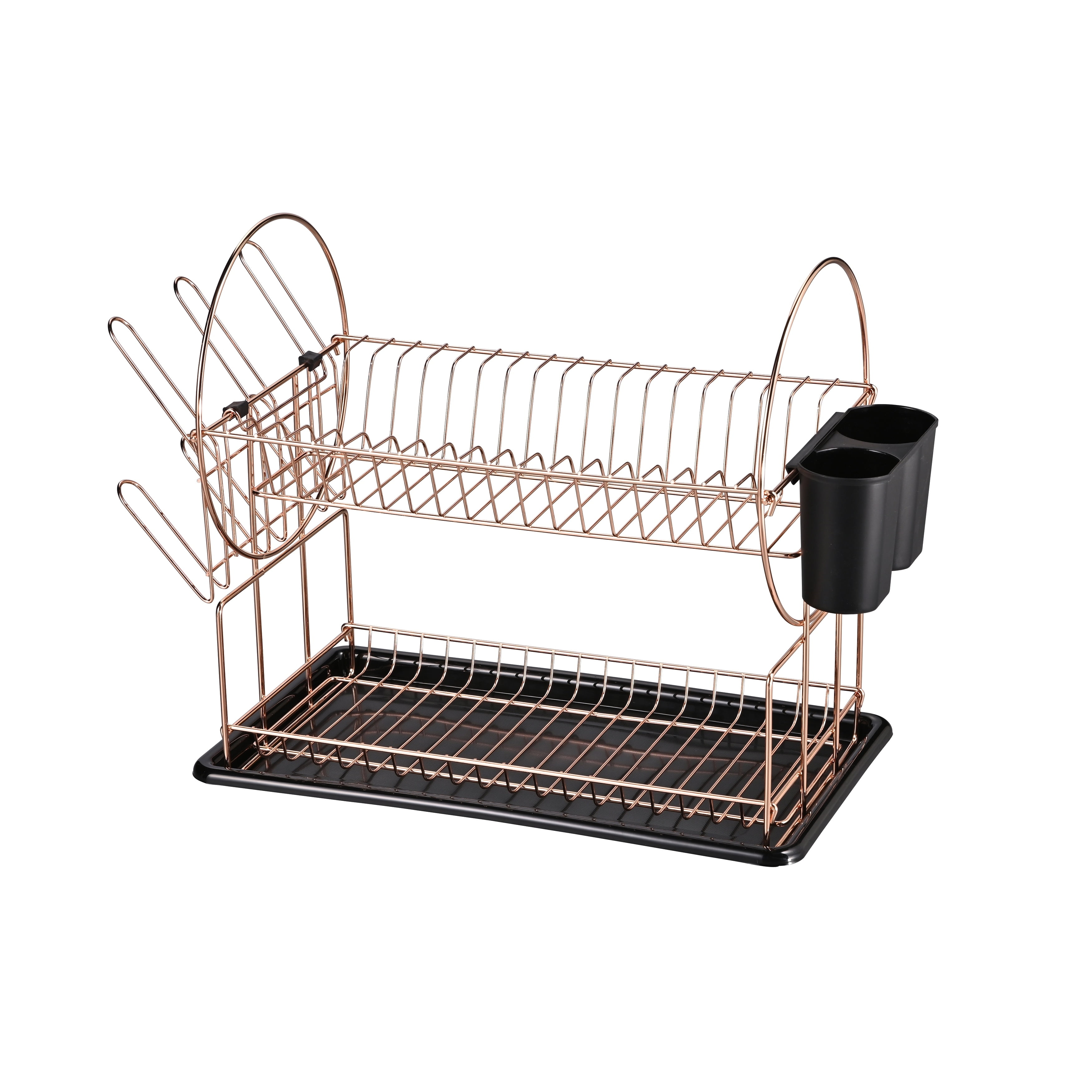 Picture of Jiallo SW2134RG Jiallo Stainless Steel 2-Tier dish rack with dripping tray (Rose Gold)