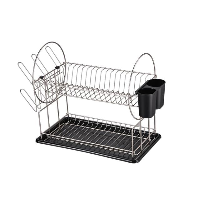 Picture of Jiallo SW2134SL Jiallo Stainless Steel 2-Tier dish rack with dripping tray (Silver)