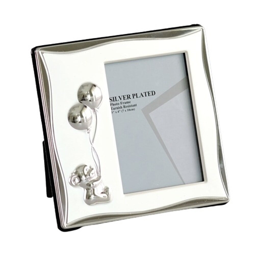 3 x 4 in. Bear & Balloons I Photo Frame, Silver