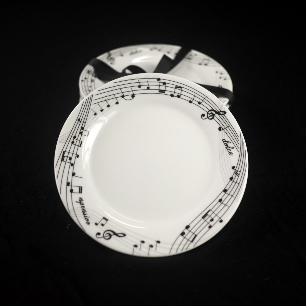 Picture of Jiallo EGV23-420 Ceramic Dessert Plate Set of 4 - Music Notes Design 6&apos;