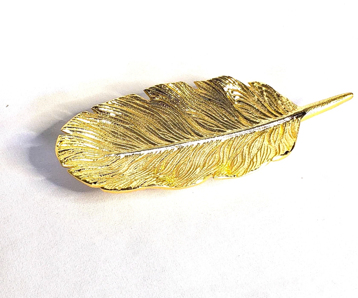 Picture of Jiallo 71911 Stainless Steel Gold Leaf dish 9.25 x 4.25'