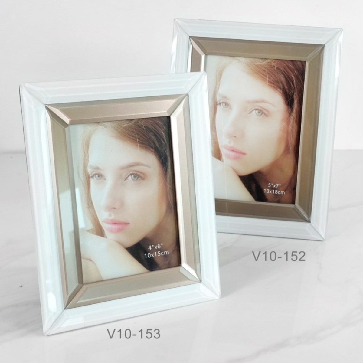 Picture of Jiallo EGV10-153 Mirrored Photo Frame with Rose Gold 4 x 6&apos;