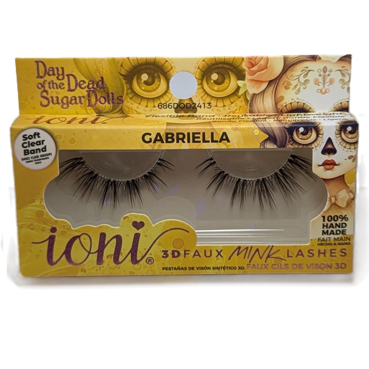IONI LASH CLEAR BAND WISPY NATURAL MEDIUM FLARE -  GABRIELLA (Pack of 6)