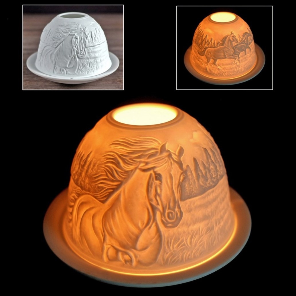 EG4-466 Porcelain Horse T-Lite 5'x3
