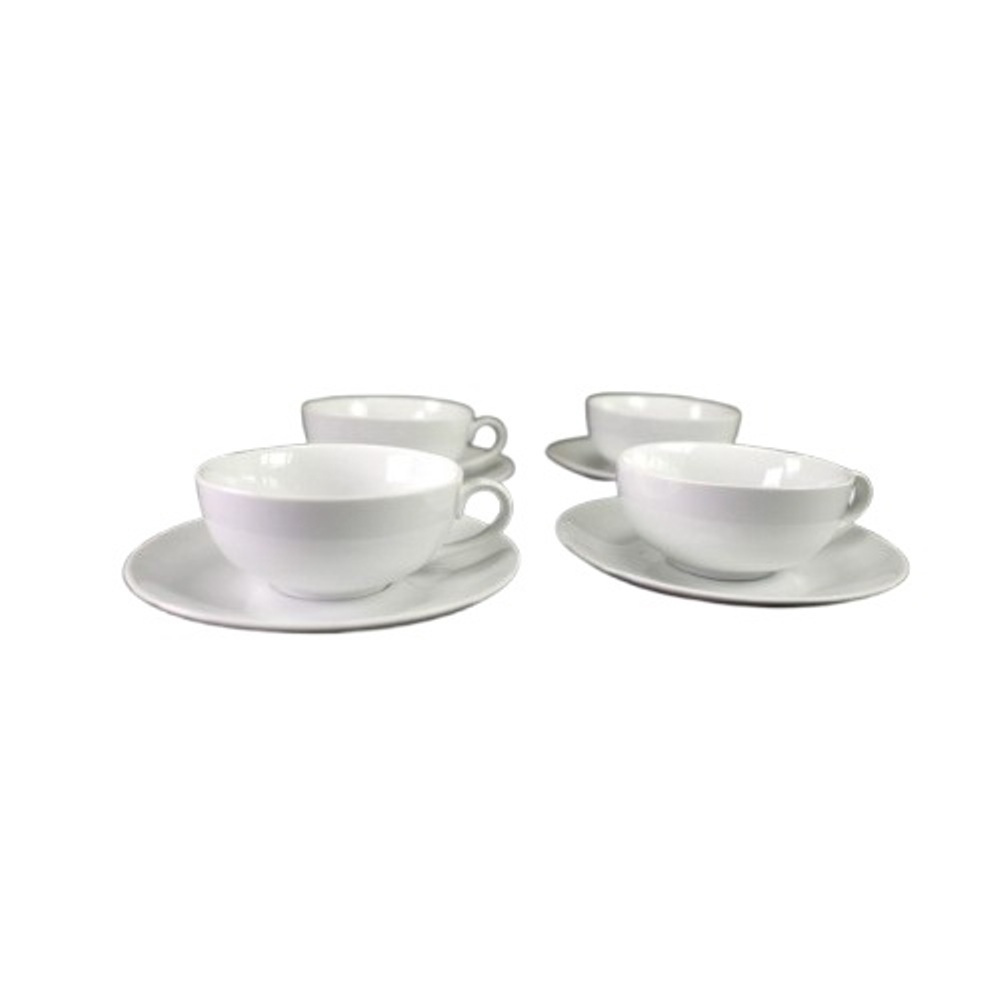 EGV24-103 Ceramic Latte Cup and Saucer, Set of 4
