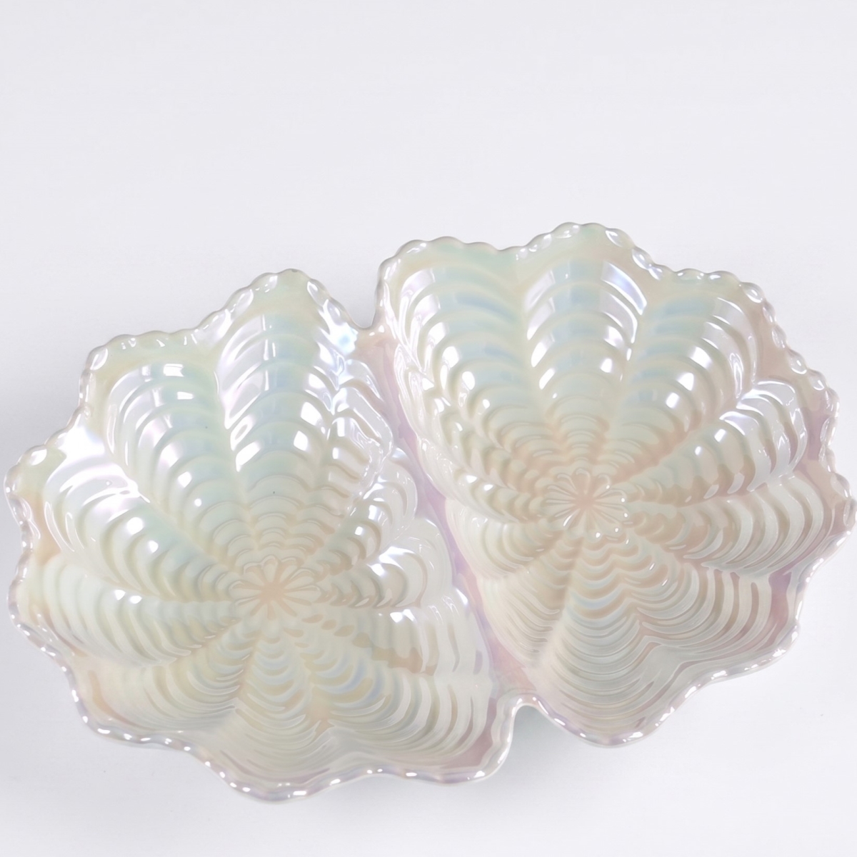 EGV23-732 Ceramic Double Seashell Serving Platter 7.75'