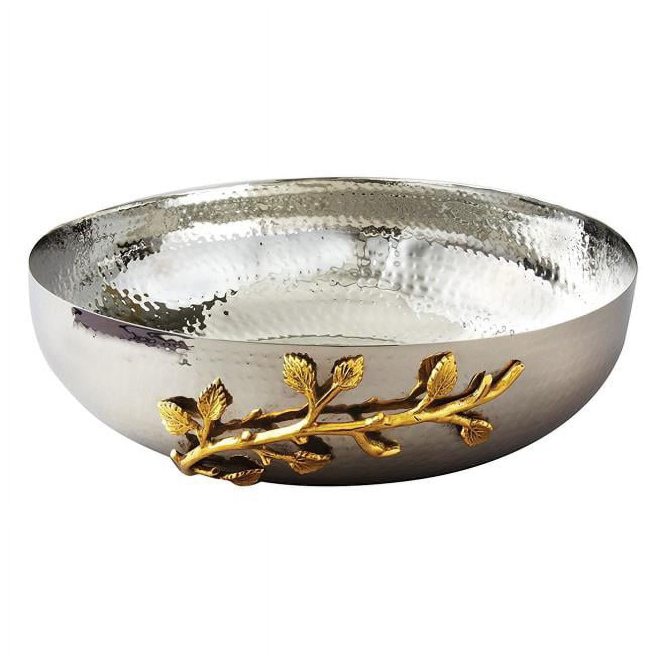 Picture of Jiallo 70020 12 in. Dia. Gilt Hammered Leaf Salad Bowl