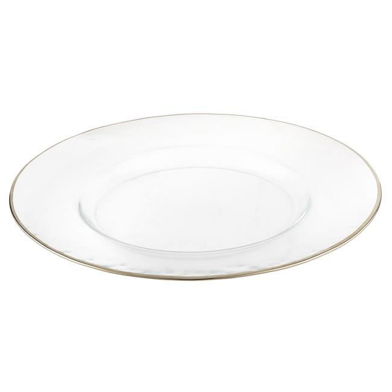 Picture of Jiallo 31122 13 in. Silver Rim Charger Plates - Set of 4