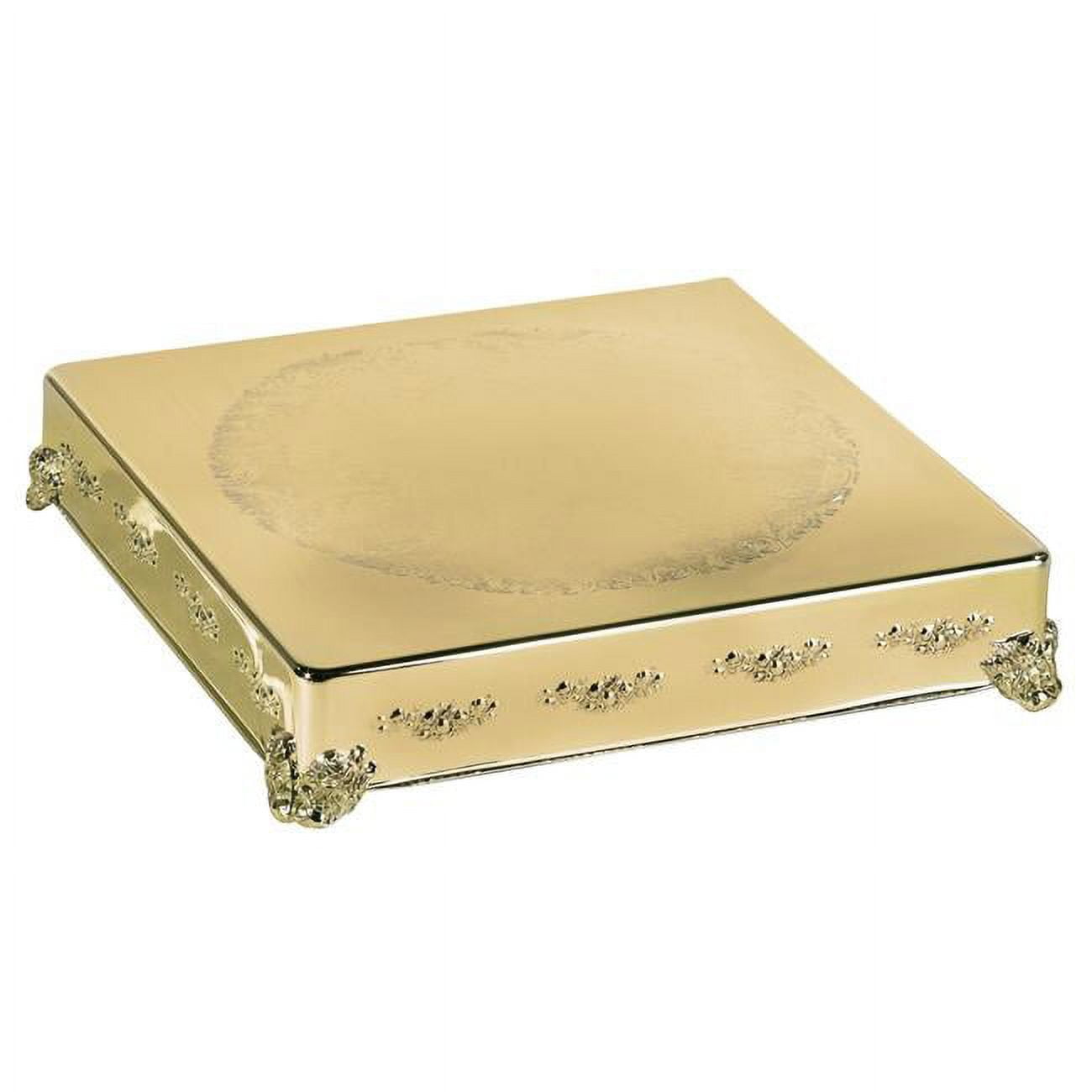18 in. Square Cake Plateau, Gold Finish