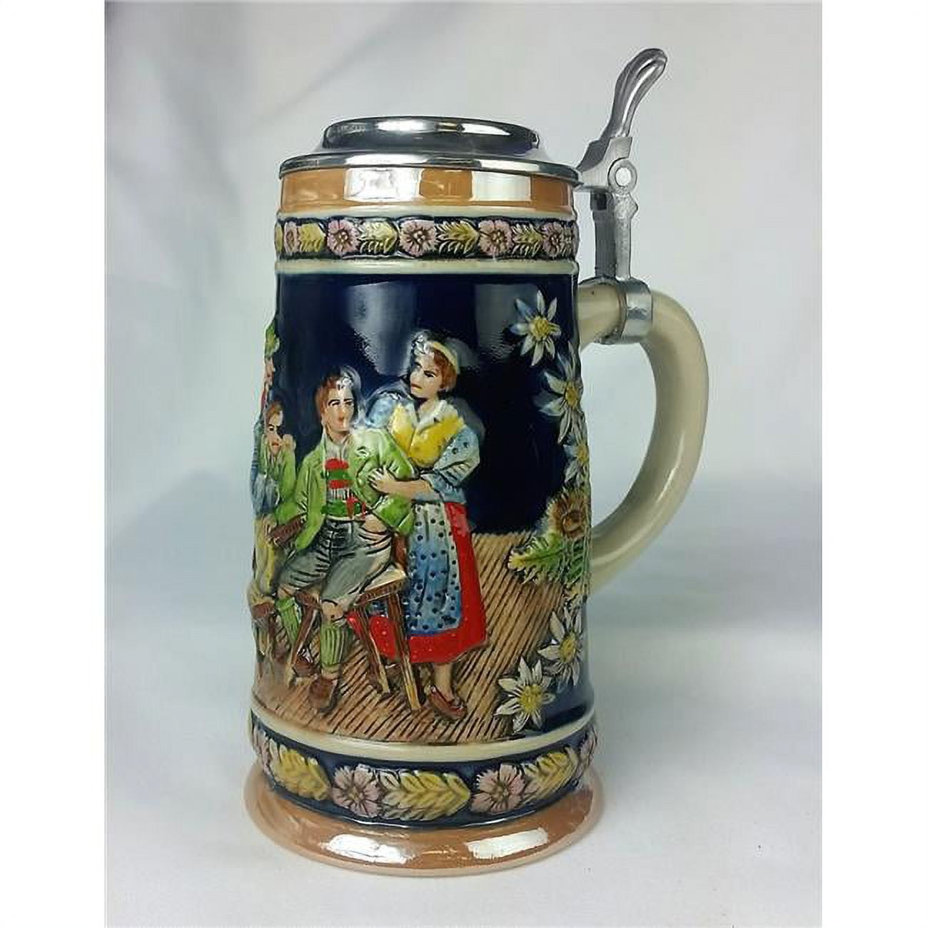 Picture of Jiallo 32052 Ceramic Stein with SoLid Flat Lid, Pewter