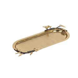 Picture of Jiallo 70225 15 x 6 in. Songbird Oblong Serving Dish, Gold