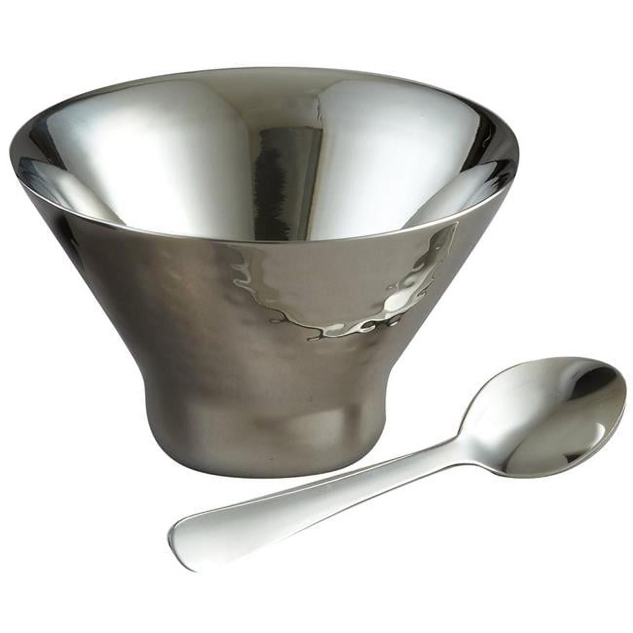 Picture of Jiallo 72516 Stainless Steel Double Wall Aster Bowl with Spoon, Hammered