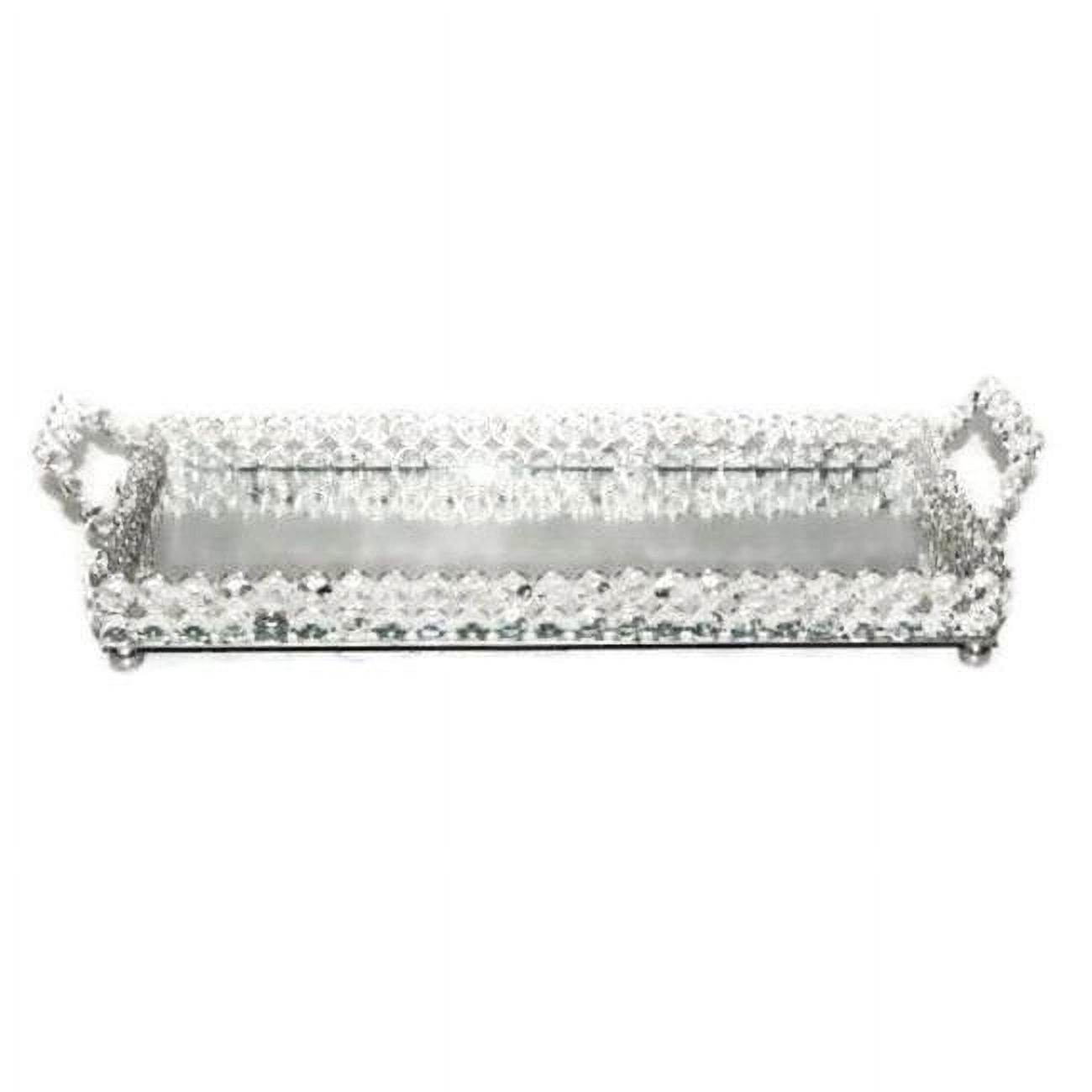 Picture of Jiallo 72870 15 x 6.75 in. Sparkle Crystal Mirror Tray