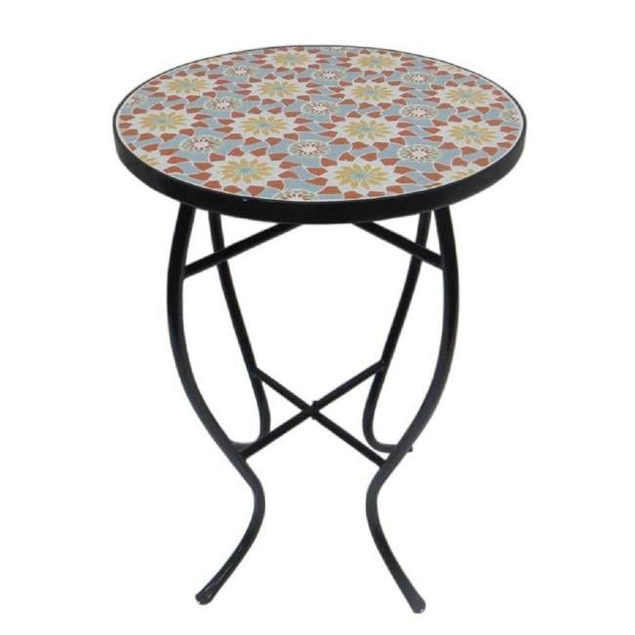 Mosaic Art Collection Floral Accent Table
