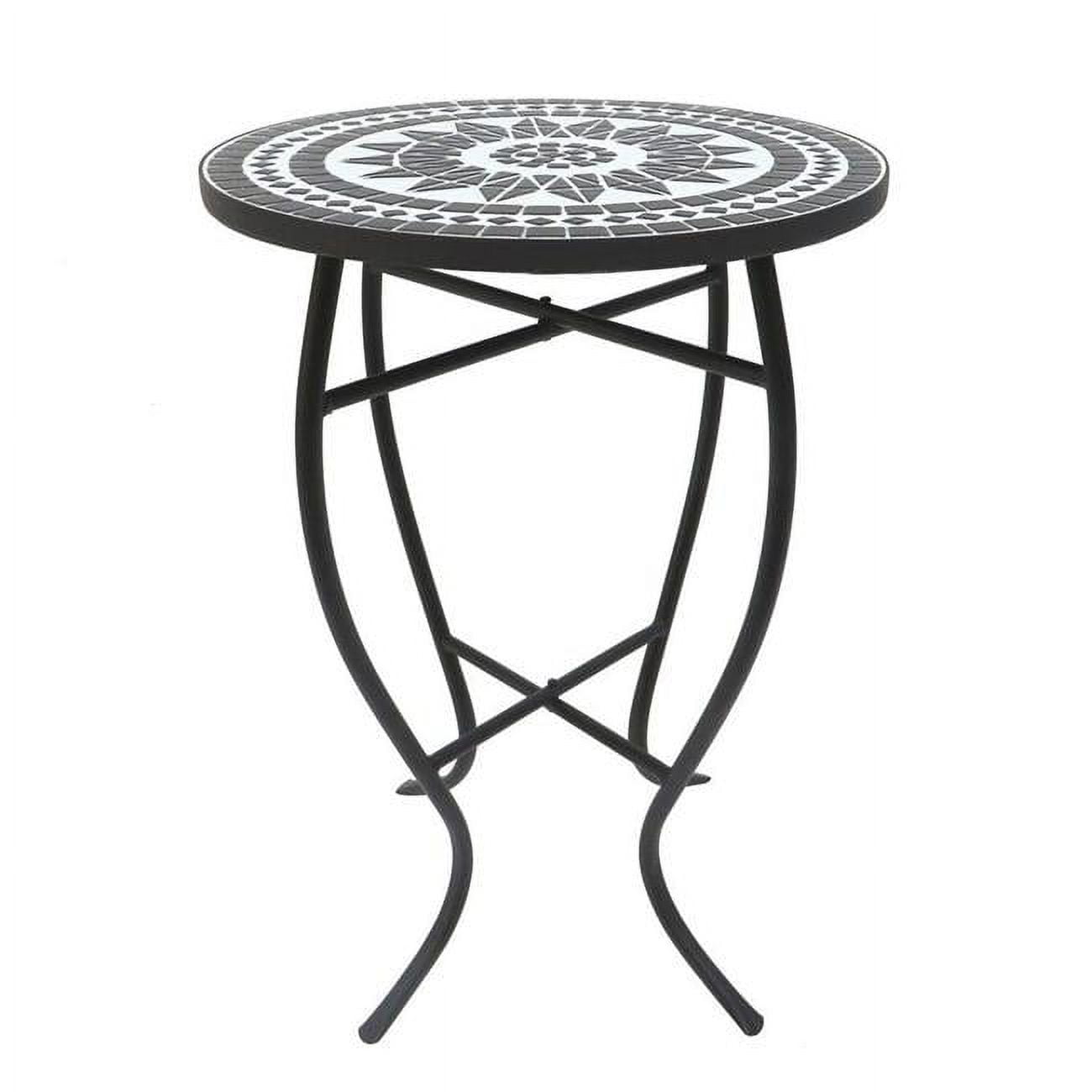 Picture of Best Desu 2129D Mosaic Art Collection Black Lily Accent Table