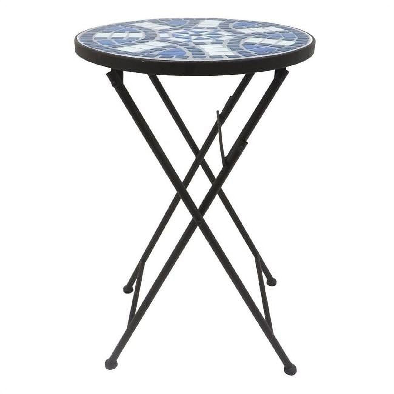 Picture of Best Desu 2130A Mosaic Art Collection Blue Daisy Accent Table