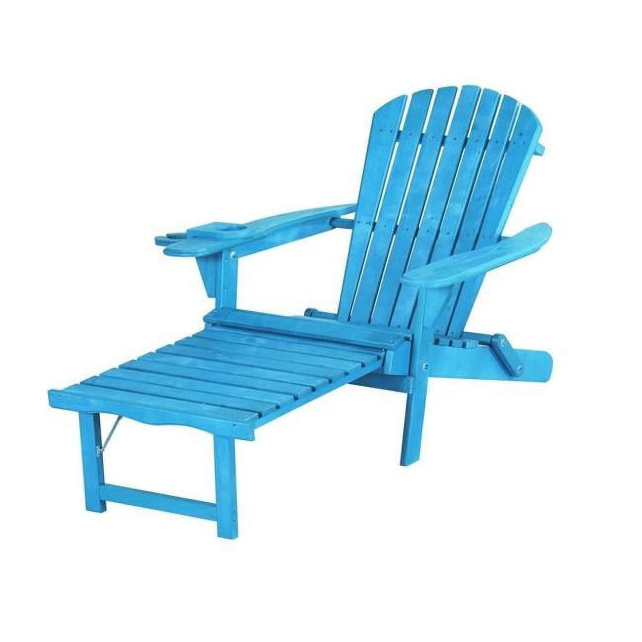 Picture of Best Desu 2005SB Oceanic Collection Adirondack Chaise Lounge Chair Foldable, cup and glass holder, built in ottoman