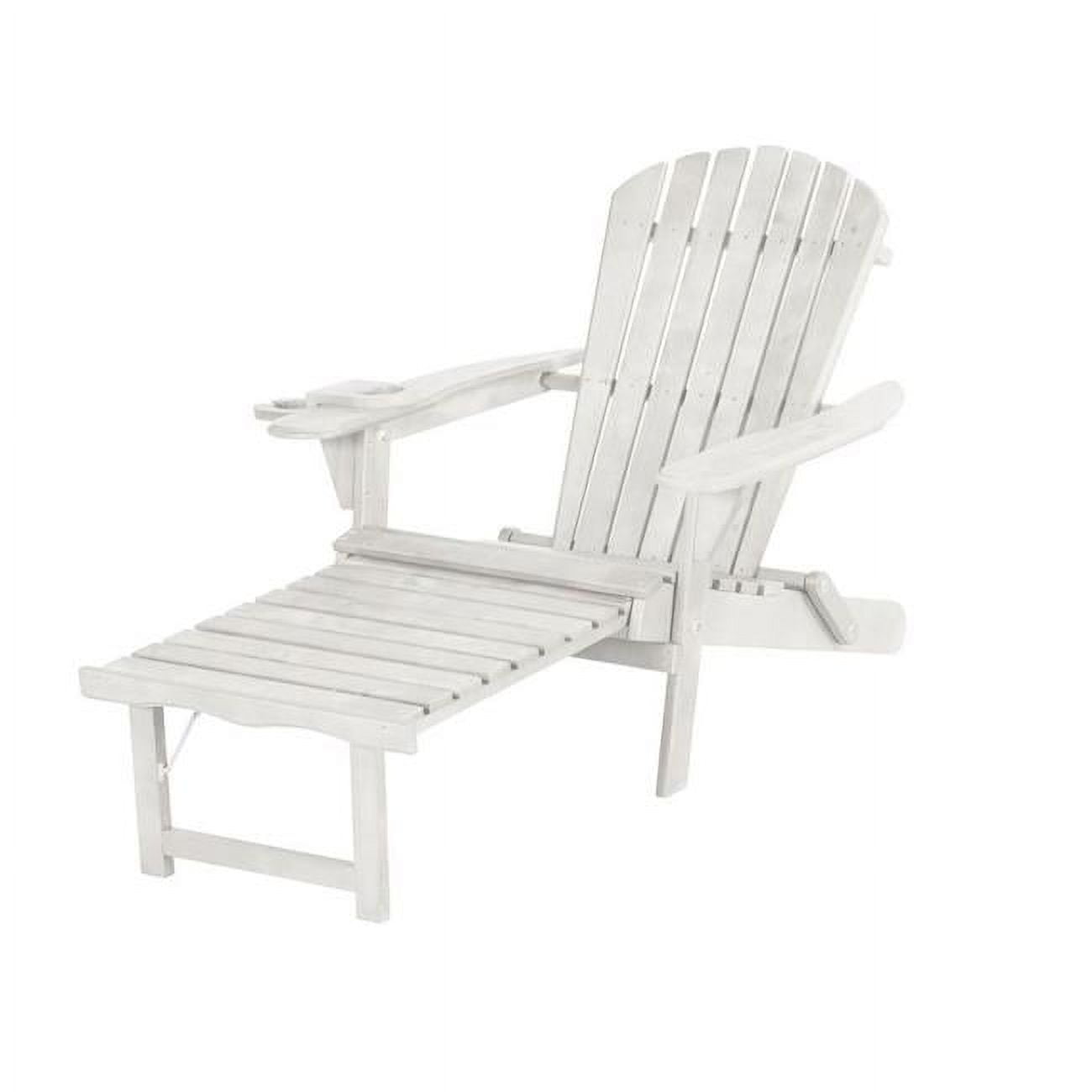 Picture of Best Desu 2005WT Oceanic Collection Adirondack Chaise Lounge Chair Foldable, cup and glass holder, built in ottoman