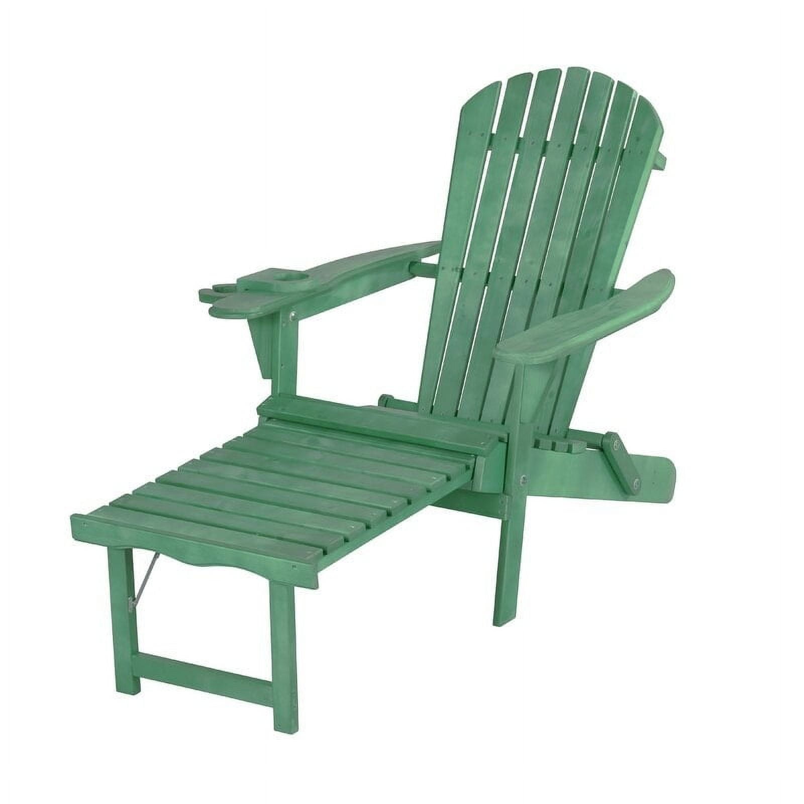 Picture of Best Desu 2005GS Oceanic Collection Adirondack Chaise Lounge Chair Foldable, cup and glass holder, built in ottoman