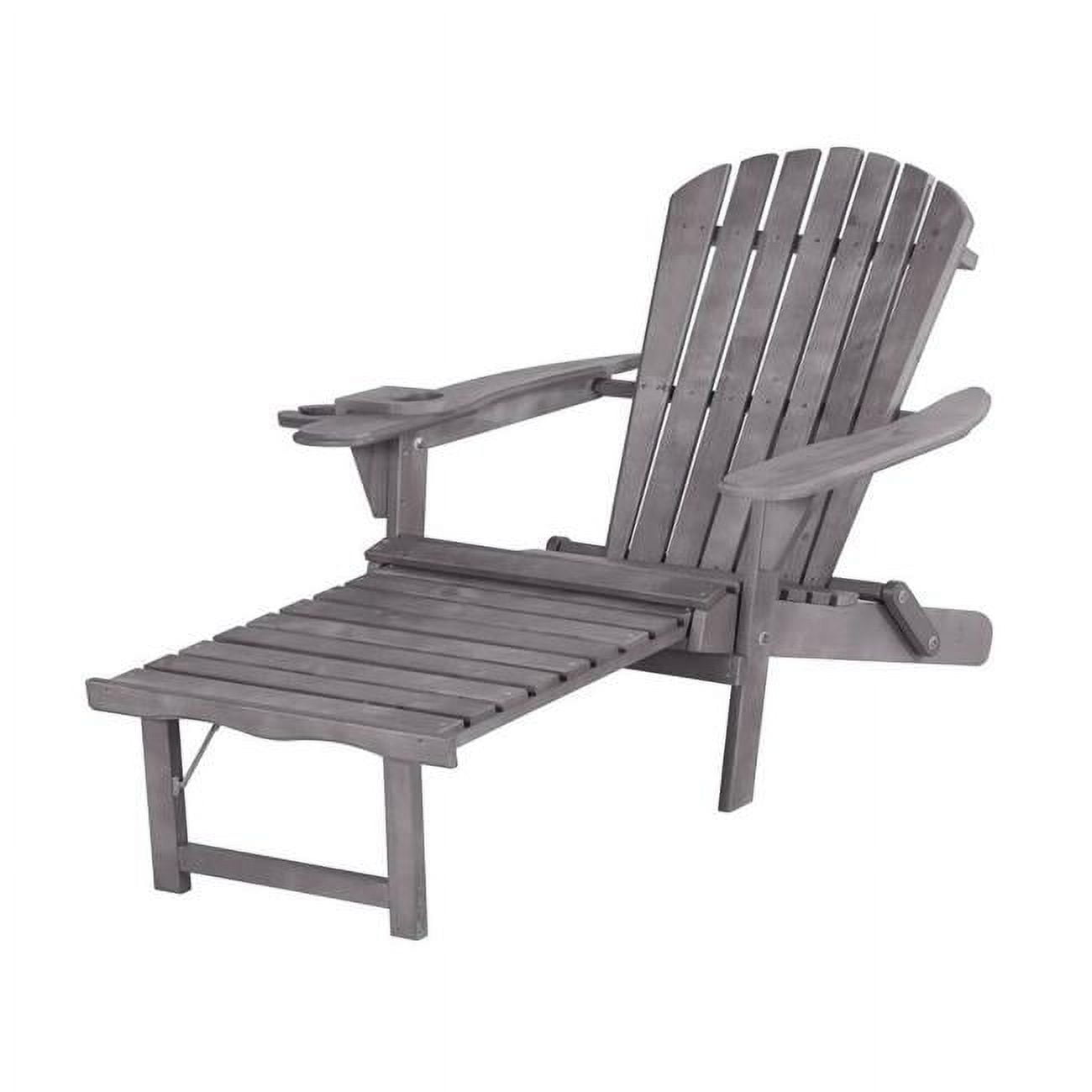 Picture of Best Desu 2005DG Oceanic Collection Adirondack Chaise Lounge Chair Foldable, cup and glass holder, built in ottoman