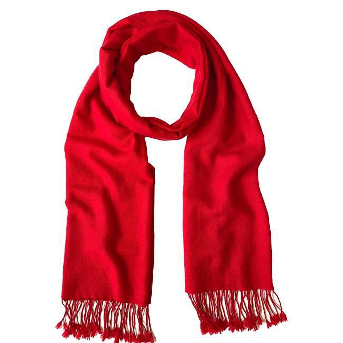 Pashmina Tassel Scarf Wrap Shawl - Red