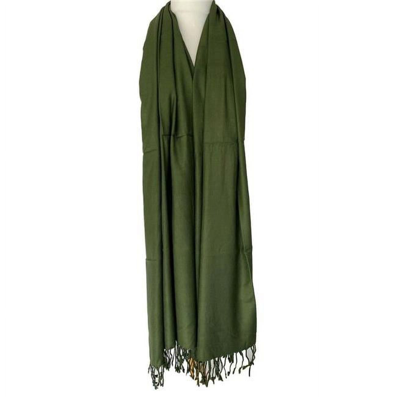 Pashmina Tassel Scarf Wrap Shawl Dark Green