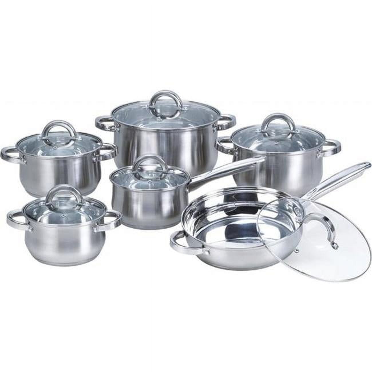 Picture of Heim Concept W-001 12-piece Stainless Steel Cookware Set with Glass Lid