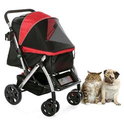 Picture of HPZ PC8853RD HPZ Pet Rover Dog/Cat/Pet Stroller Travel Carriage - Red Color