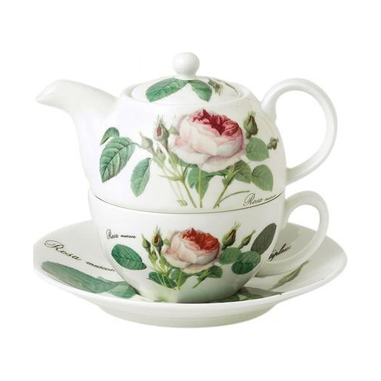 Picture of Roy Kirkham ER3001 Tea for One Teapot with Tea Cup and Saucer - Redoute Rose