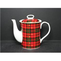 Picture of ACE AC-CX1515 New Bone China Teapot&#44; Red Plaid and Stars&#44; 1000ml