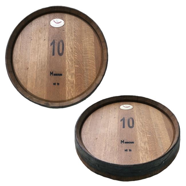 Picture of Brighton Homes WBL-L24 24 in. Wine Barrel Lazy Susan Walnut