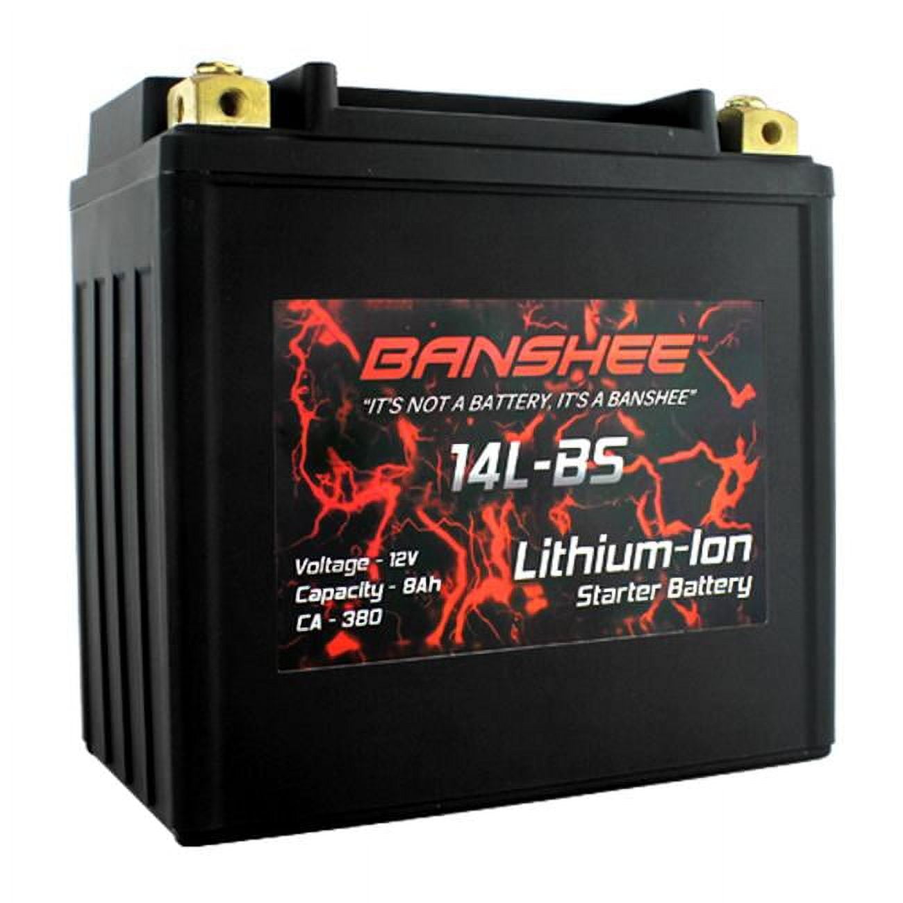 Picture of Banshee DLFP14L-BS Lithium-Ion Motorcycle Battery Replaces 65958-04