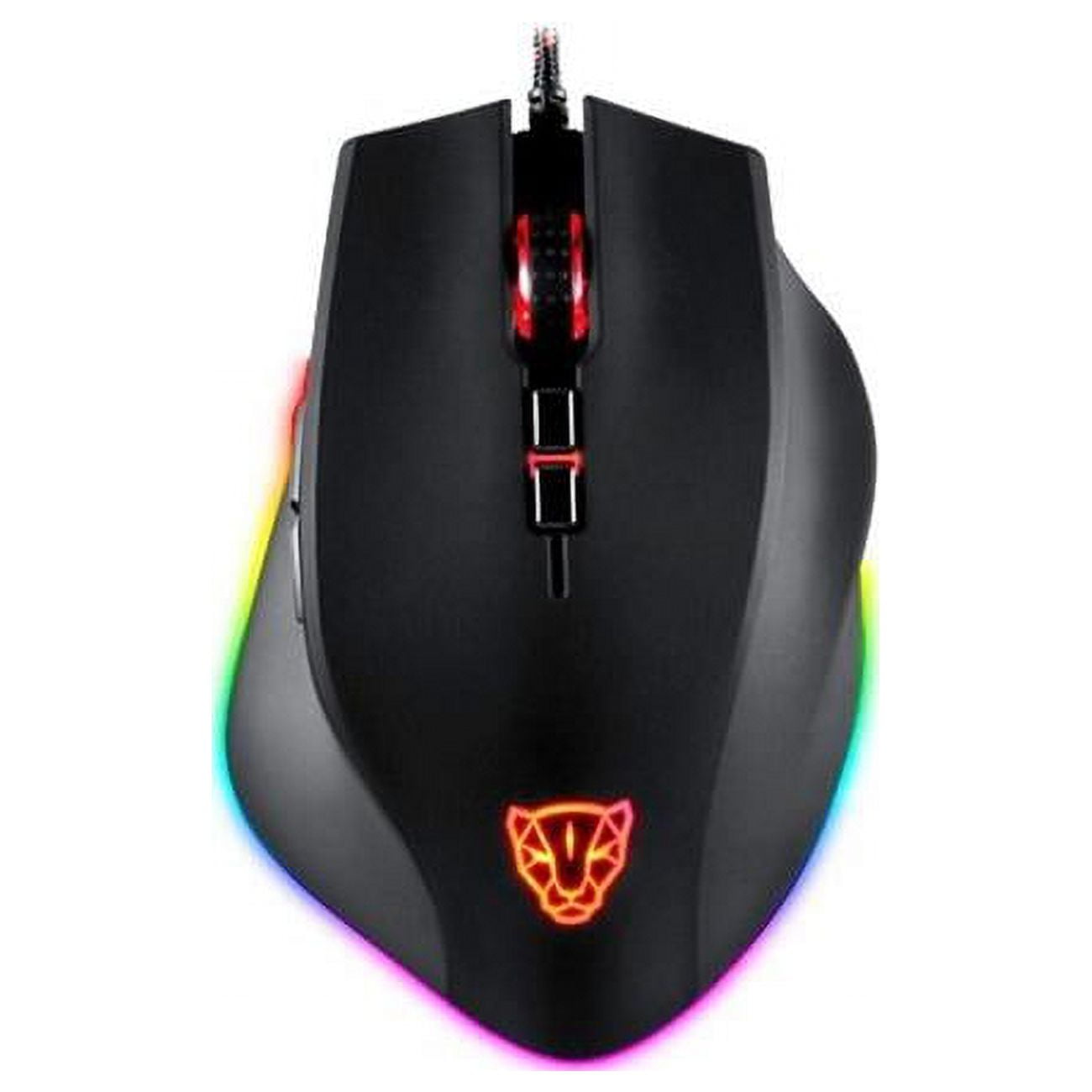 Picture of BatteryJack V80 Up to 5000 DPI RGB Spectrum Backlit Ergonomic Wired Gaming Mouse with Programmable Buttons for Windows PC Gamers