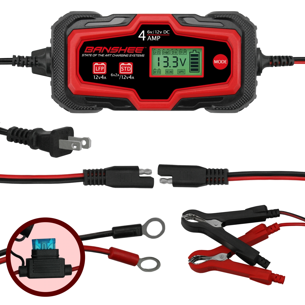 BD03-Z4.0A-P13 4A Automatic Maintainer Motorcycle Trickle Float Battery Charger for 6-12V Battery