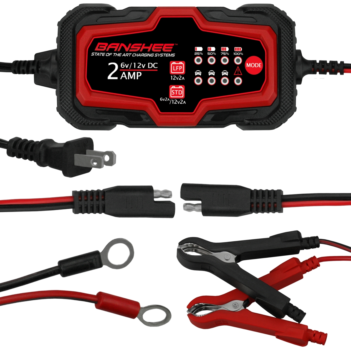 BD03-Z2.0A-D1-02 2A & 6-12V Smart Maintainer Trickle Float Battery Charger for Motorcycle Truck