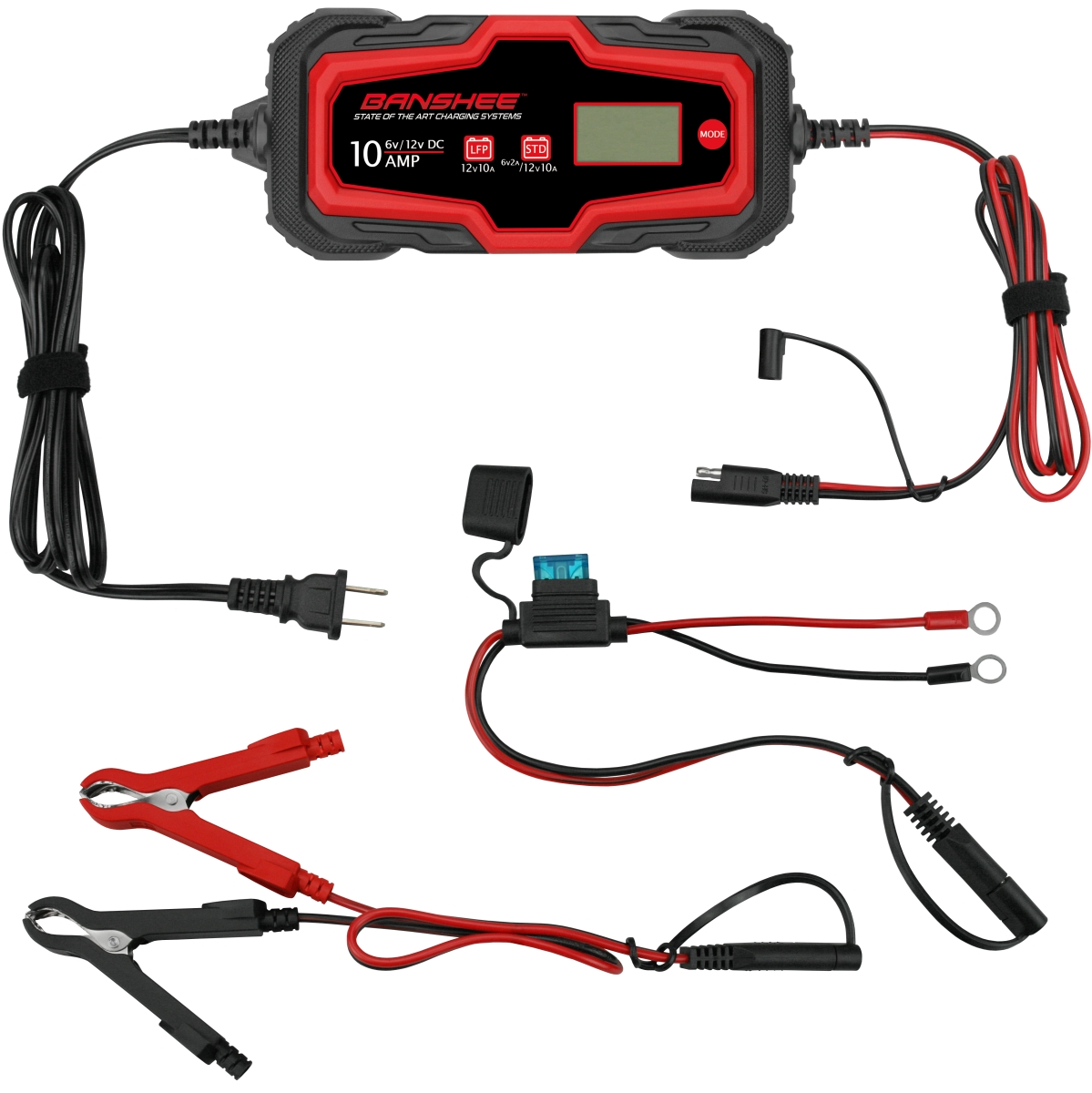 Picture of Banshee BD03-Z10.0A-P5 10A Smart Car Battery Charger with Maintainer & Reconditioner-Desulfator for 6-12V AGM Gel Wet Battery Vehicles