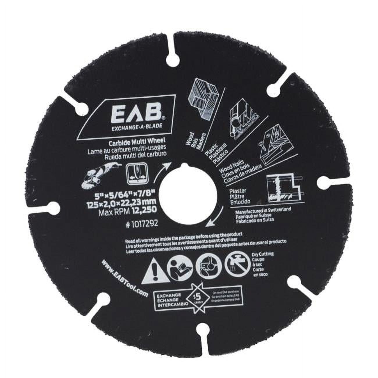 Picture of Exchange-A-Blade 1017292 5 in. Carbide Multi Wheel - Exchangeable