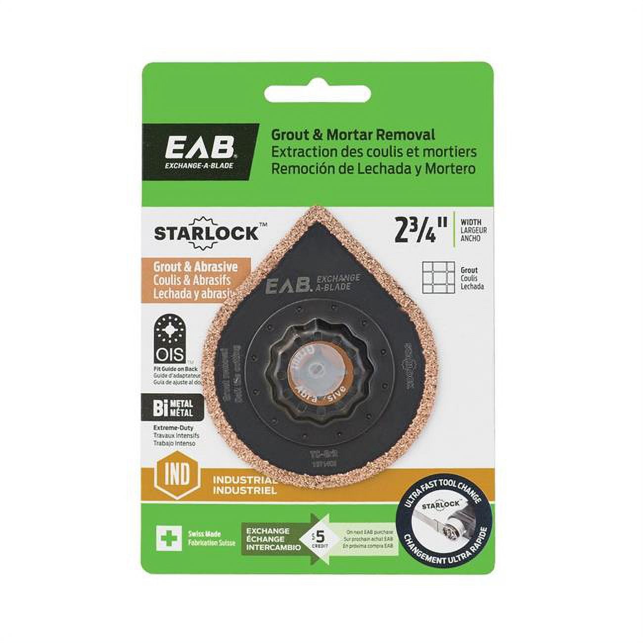 1071402 2.75 in. Bimetal Grout & Mortar - Starlock Industrial Oscillating Accessory - Exchangeable -  Exchange-A-Blade