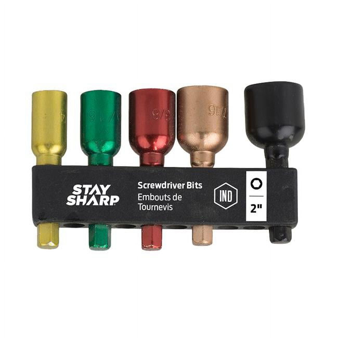 Picture of Stay Sharp 96052 2 in. Assorted Colored Coded Bit Clip - Industrial Recyclable - 5 Piece