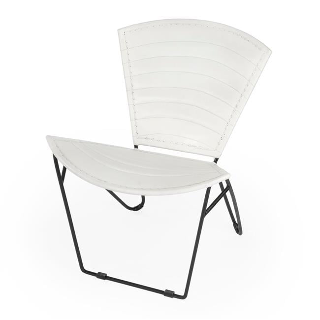 Picture of Butler 6167411 Felix Iron & Leather White Accent Chair - 28 x 23 x 20 in.