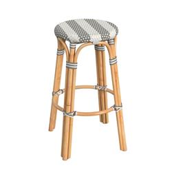 Picture of Butler Specialty 9370144 30 x 15 x 15 in. Tobias Damask Striped Rattan Bar Stool, Gray