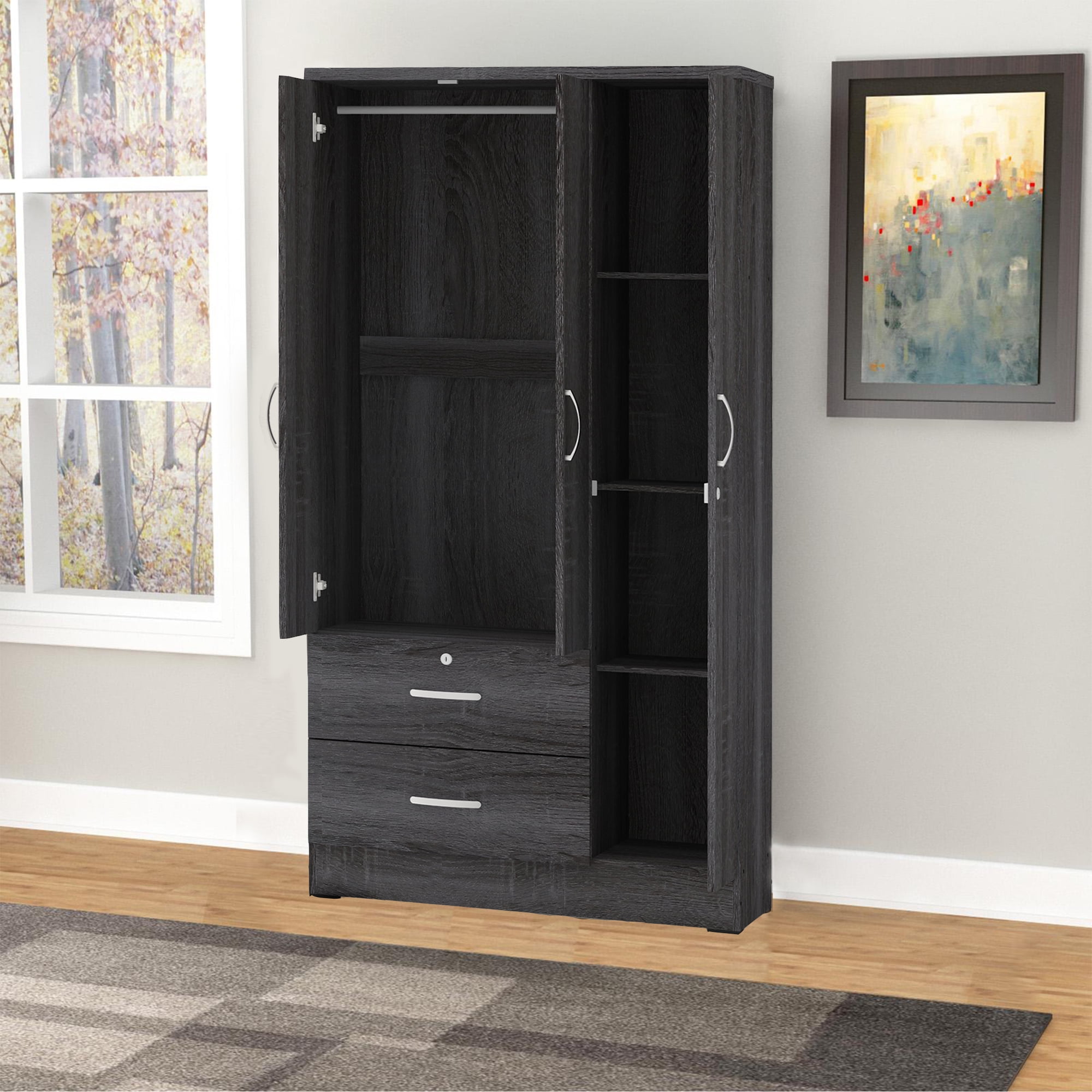 Picture of Better Home NW337-Gray 72 x 36 x 20 in. Symphony Wardrobe Armoire Closet with Two Drawers, Gray