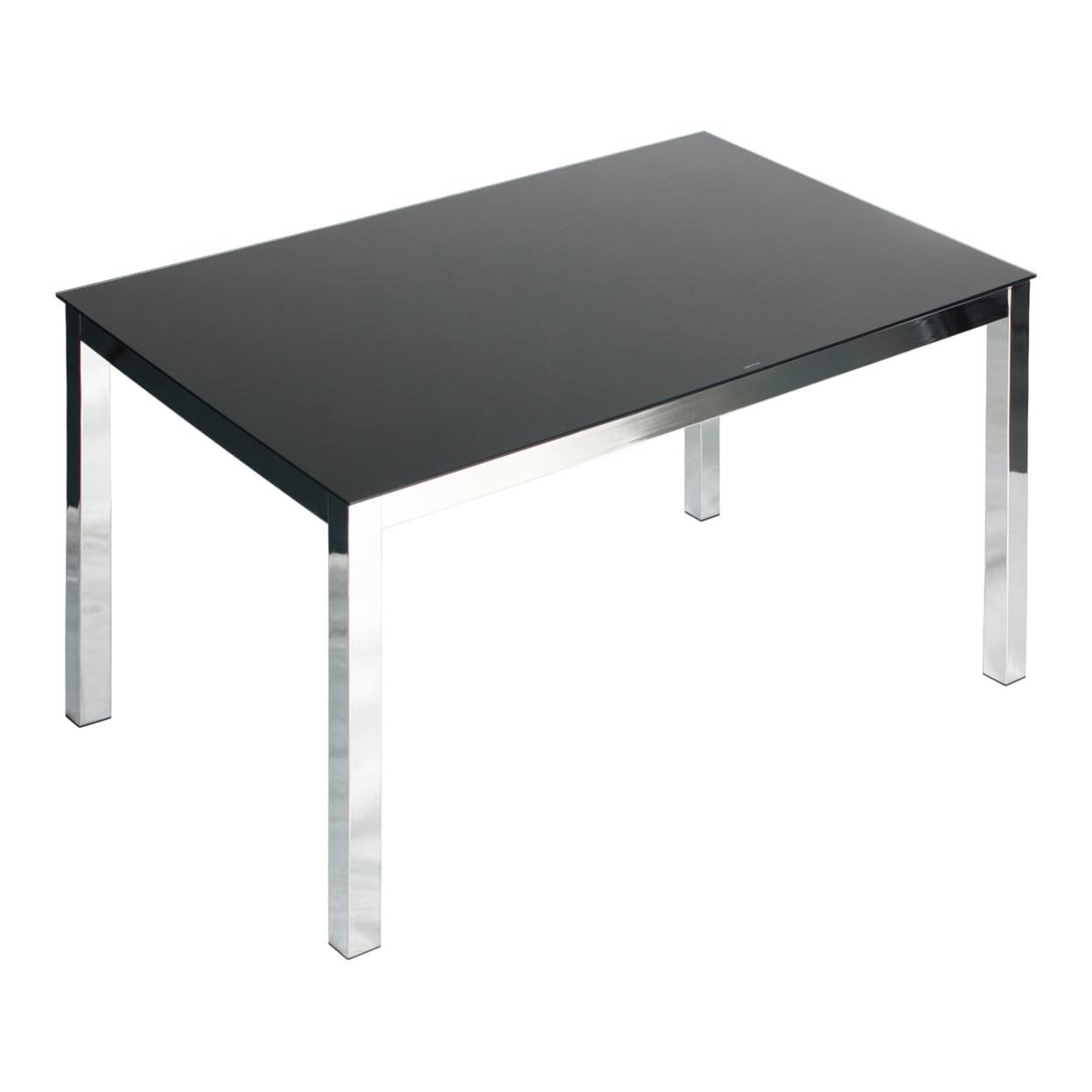Picture of Better Home MetalChrome-Glass-Blk 29 x 47.25 x 29.5 in. Elliott Chrome Metal Frame Tempered Glass Table, Black