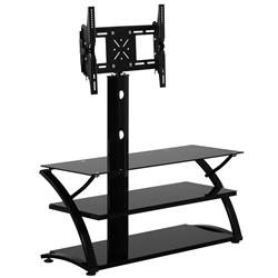Picture of Better Home TV600 Rosa Swivel Mount Glass TV Stand for 60 in. TV&#44; Black - 51 x 44 x 16 in.